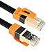 VANDESAIL CAT 7 Ethernet Cable, Nylon Braided Internet Cable, Shielded LAN Wire, Flat Network Cord with RJ45 Connectors (6ft-3Pack, Black)