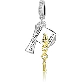 QeenseKc Graduation 2025 Dangle Charm Graduate Hat Cap Bead for Pandora Bracelet Necklace