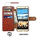 Mulbess Layered HTC One M9 Leather Case，Flip Phone Case Wallet with Magnetic Clasp for HTC One M9 Cover, Brown