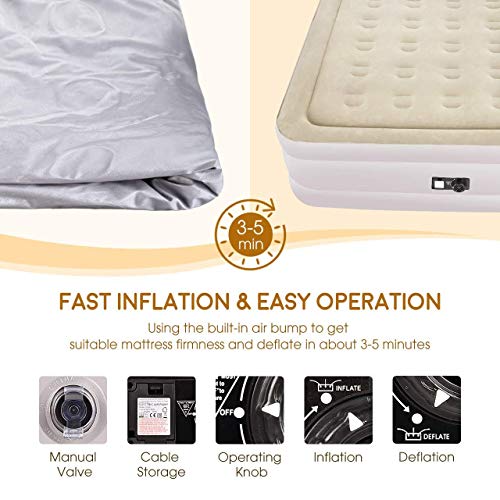 image for TOPELEK Homitt Queen Air Mattress，Inflatable Blow Up Air Mattress wi