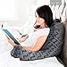 MALOUF Z Foam Filled Reading Pillow with Super-Soft Velour Cover- 3-Year U.S. Warranty, Dorm Room Essentials