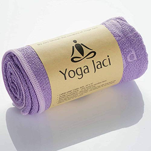 Yoga Hand Towel – Premium Microfiber Materials Edge Stitching – Durable and Long Lasting (Purple, 1 Hand Towel 24″x15″)