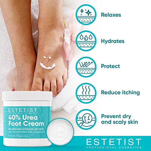 Urea Foot Cream 40, Foot Lotion For Dry Cracked Feet, Moisturizer For