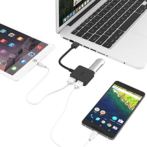 ICZI USB Hub with 4 USB 3.0 Ports, Data Hub for Mac, Windows, and Other Laptops - Black