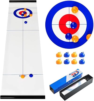 Lotvic Tabletop Curling Game Compact Family Quick Set-Up Travel