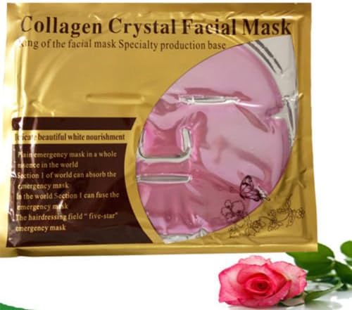 Rose Collagen Crystal Facial Mask Sheet Patch Anti Aging Puffiness Skincare Anti Wrinkle Moisturizing, For Deep Tissue Rejuvenation (5)