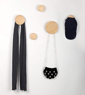 JIYUERLTD Ganchos de pared Ganchos para abrigos 5 piezas Gancho de puntos Gancho para colgar la puerta para la pared, sala de estar, baño, decoración del hogar. (Natural…