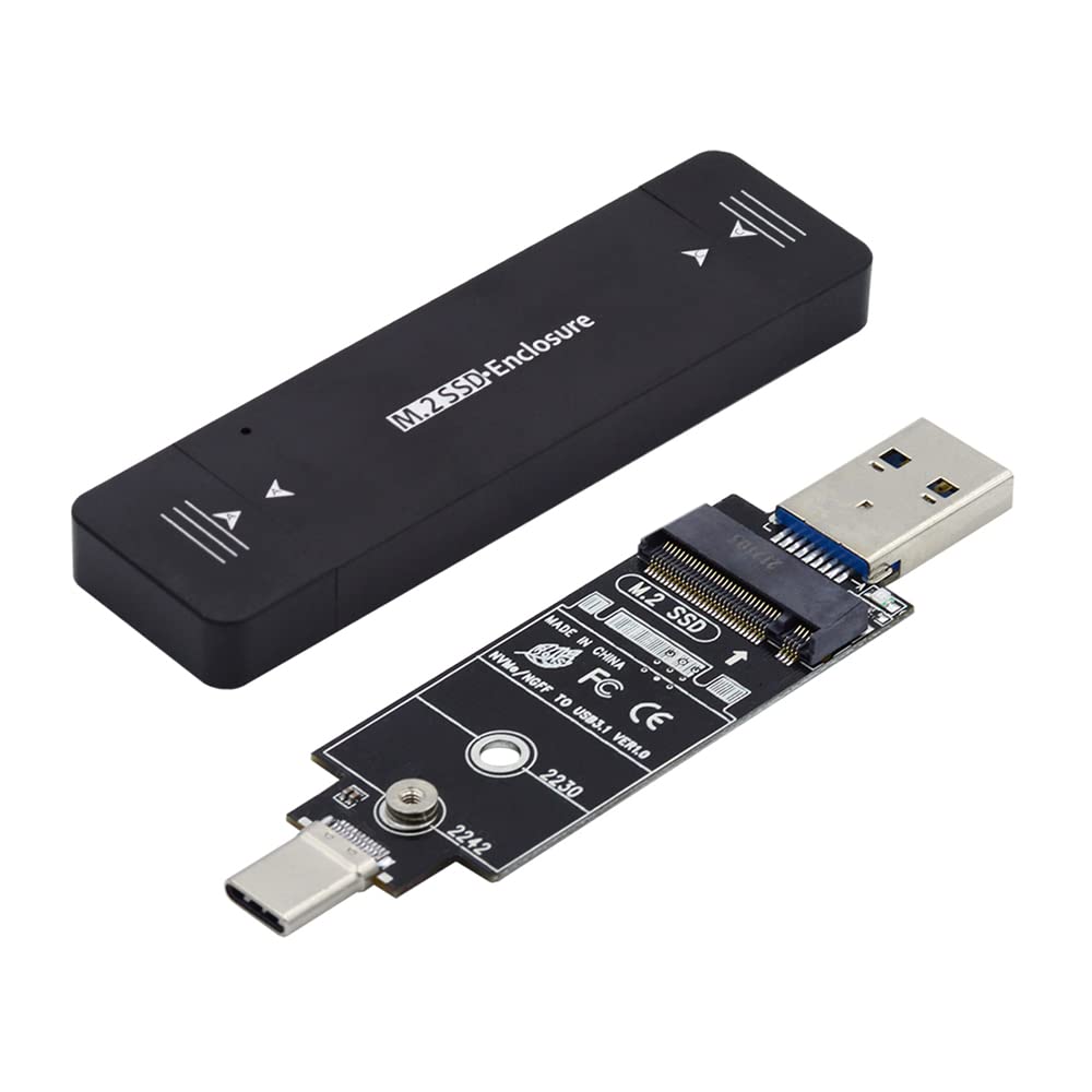 NFHK Combo Type-C & USB3.0 to NVME M-key M.2 NGFF SATA SSD PCBA Case 2230/2242mm Adapter RTL9210B Chipset