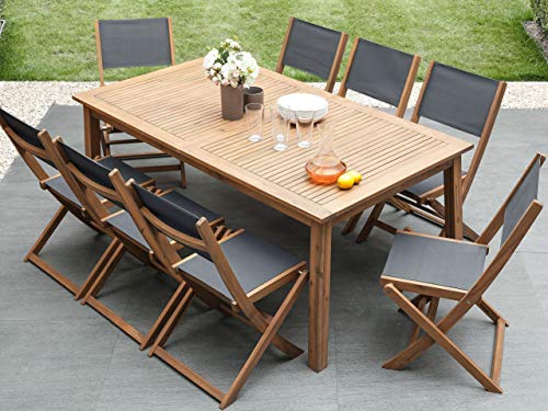Gartentisch Akazienholz Hellbraun rechteckig ausziehbar 180/240x100 cm Cesana – Bild 3