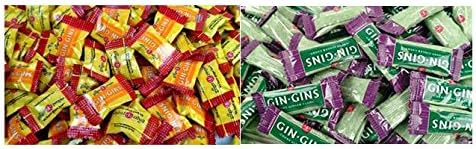 The Ginger People Gin Gins Variety Pack: 1lb Double Strength Ginger Hard Candies &amp; 1lb Original Chewy Ginger Candy (1lb each, 2lbs total)