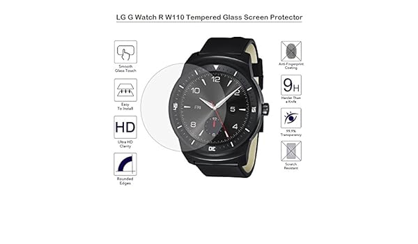 Protector de pantalla de vidrio templado Fiimi para LG G Watch R ...