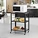 VASAGLE Industrial Kitchen Serving Cart Rolling Utility Storage Cart with 3-Tier Shelves Dark Walnut ULRC78K