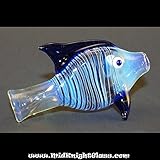 Pink Fumed Blue Glass Spoon