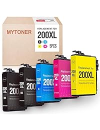 MYTONER Remanufactured Ink Cartridge Replacement for Epson 200XL 200 XL for Expression XP-200 XP-300 XP-310 XP-400 XP-410 Workforce WF-2520 WF-2530 WF-2540 Printer(2 Black,1 Cyan, 1 Magenta,1 Yellow)