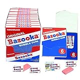 Bazooka Throwback Mini Wallet Gum 1.27oz 6 Pieces Box of 12