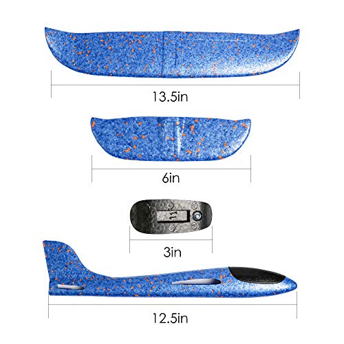 USATDD 2 Pcs Foam Airplane Aircraft Model Hand Launch Glider Plane Soft Throw Airplanes Outdoor Sports Toys for 3 4 5 6 7+ Year Old Boys Girls - Thumbnail 2
