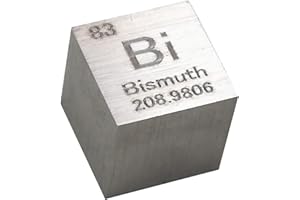 TIHONORI Bismuth Cube - 10mm Pure Metal Element Cubes - Laser Engraved High Density Cube Set for a Periodic Table of Elements Collection,Bismuth