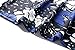 Floral Midi Dress Wear to Work 3/4 Sleeve Flare Dress with Pocket Mid Knee Length Blue Flower Medium
