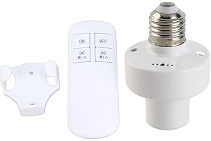 Yosoo E26 E27 Bulb Holder Remote Light Socket with Timer, Wireless Lamp Holder for Wall Pendant, Convenient Control for Famil