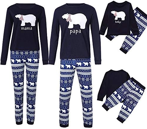 Matching Family Sleepwear Christmas ELF Printing Letters Pajamas Set with Green Striped Pants A10