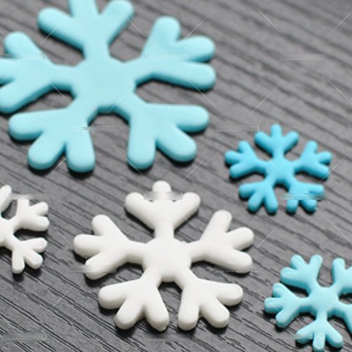 Anyana 3pcs set Snowflake Plastic Plunger Cookie impression Cutter Cake Mold Tool Sugar Paste Baking Mould Pastry - Thumbnail 2