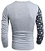 Mens American Flag Printed T-Shirts Long Sleeve Pullover Tops M Gray