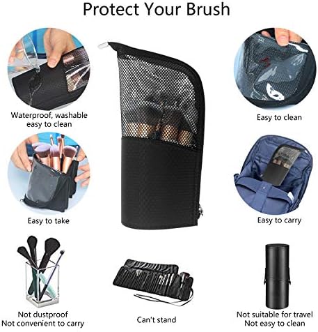 Makeup Brush Organzier Bag,High Capacity Portable Stand-Up Makeup Brush Holder,Professional Artist Makeup Brush Sets Case Waterproof Dust-proof Makeup Brush Cup 2 Makeup Brush Organzier Bag,High Capacity Portable Stand-Up Makeup Brush Holder,Professional Artist Makeup Brush Sets Case Waterproof Dust-proof Makeup Brush Cup