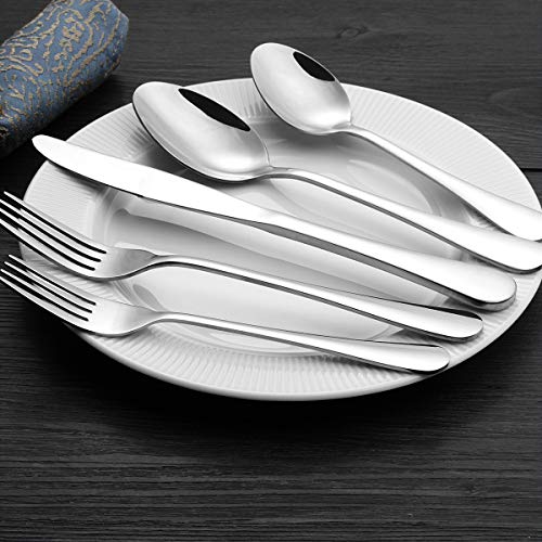 image for Silverware Set 20-Piece, Wildone Stainless Steel Flatware Cutlery Set 