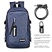 Porseme Water Resistant Polyester Laptop Backpack on USB Charging Port (Blue)