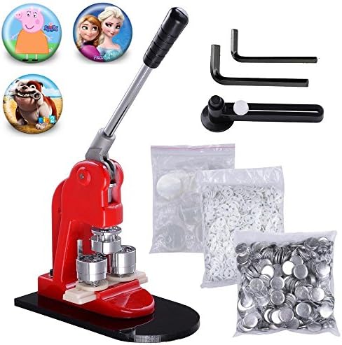 Superland 2.28 Inch Button Maker Button Badge Maker Machine Button Press Punch with 1000 Parts and Circle Cutter (58mm with 1000 Button Parts)