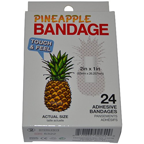 BioSwiss Novelty Bandages Self-Adhesive Funny First Aid, Novelty Gag Gift (24pc) (Pineapple)