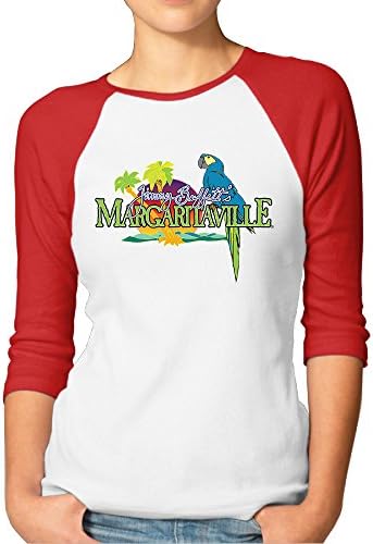 HUASHL Women's Jimmy Buffett Margaritaville Logo 3/4 Sleeve Baseball T Shirts