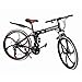 Mountain Bike for Adult Men and Women, High Carbon Steel Dual Suspension Frame Mountain Bike, 21 Speed Gears Folding Outroad Bike with 26 Inches 6-Spoke Rims (Black)thumb 3