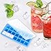 Adoric 2 Pack Easy Release Silicone Ice Cube Trays with Lids, 21 Shaped Cubes Each with Cover, Easy Release Rubber Ice Block Molds for Whisky, Cocktail, Bourbon (Blue & Yellow)