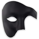 LKITMIUT Mens Mask Masquerade Mask Phantom of The Opera Half Face Mask Half Face Halloween Costume Party Mask Mardi Gras Mask (Black)
