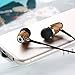 Earbuds, Macassar Ebony Wood In-Ear Noise-isolating Earphones, Heavy Bass Earbuds with Microphone for iPhone iPad iPod Android Smartphones Tablets Laptop Mac Computer