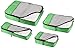 Amazon Essentials 4-Piece Packing Cubes Travel Accessories Set, Luggage Organizer with Double Zipper, Mesh Top, 100% Polyester, Small/Medium/Large/Slim, Green (Previously Amazon Basics)