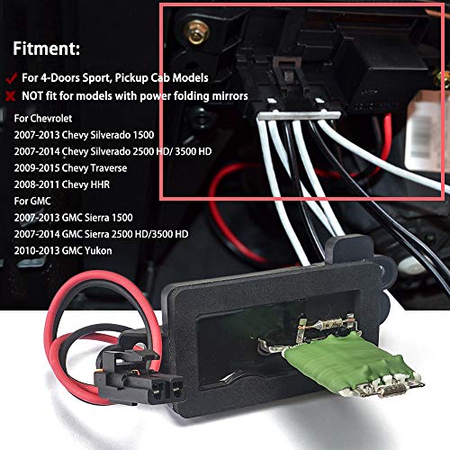 HAVC Blower Motor Resistor Harness,ac Fan Resistor Fan Speed Blower Replaces 89018596, 973-405, 15-81086, 22807123 for Chevy Chevrolet Suburban Silverado GMC Sierra - Thumbnail 5