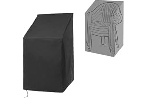 QEES Patio Furniture Covers,Outdoor Chair Covers,Outdoor Furniture Cover Waterproof,Heavy Duty Patio Chair Cover For Outdoor Furniture,Stacking Chair Cover with Adjustable Cord For All Weather Protection.