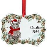 Grey Oriental Shorthair Cat Christmas Ornament 2024