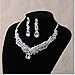 Wedding Bridal Teardrop Crystal Jewelry Sets for Women (1 Set Earrings,1 PCS Necklace)