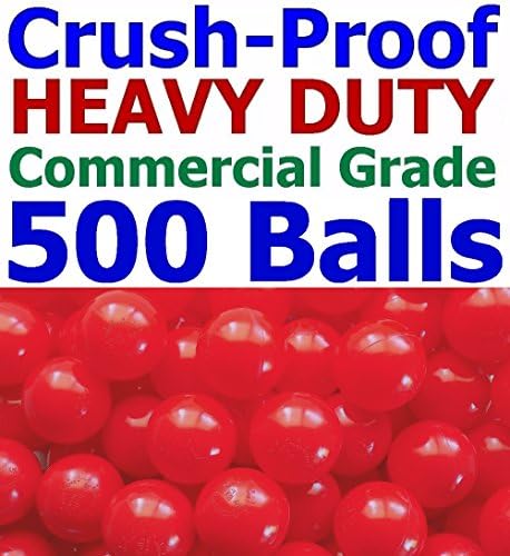 Pack of 500 Jumbo 3" Red (Primary-Red) Color HD Commercial Grade Ball Pit Balls - Crush-Proof Phthalate Free BPA Free Non-Toxic, Non-Recycled Plastic (Red, 500)