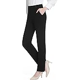 Tapata Women's Straight Leg Dress Pants Stretchy High Waist with Pockets 29''/31''/33''for Work Casual