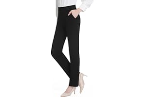 Tapata Women's Straight Leg Dress Pants Stretchy High Waist with Pockets 29''/31''/33''for Work Casual