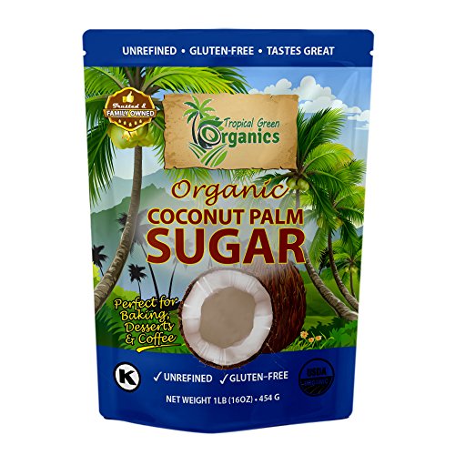 Organic Coconut Palm Sugar, Naturally Sweet Organic Pure & Unrefined Family Owned, 1 Pound