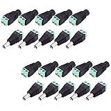 WildHD 10 Pairs 12V Male+Female 2.1x5.5MM DC Power Connector and Barrel Jack Adapter for CCTV Security Camera (DC Power Connector)