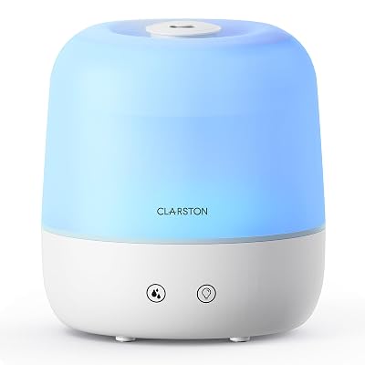 Clarston 2L Cool Mist Humidifier for Bedroom with 360° Adjustable Nozzle, High and Low Mist Levels, Ultra-Low Noise, Light-Off, No BPA, Auto Shut Off, Ideal Baby Humidifier with Easy Top Filling
