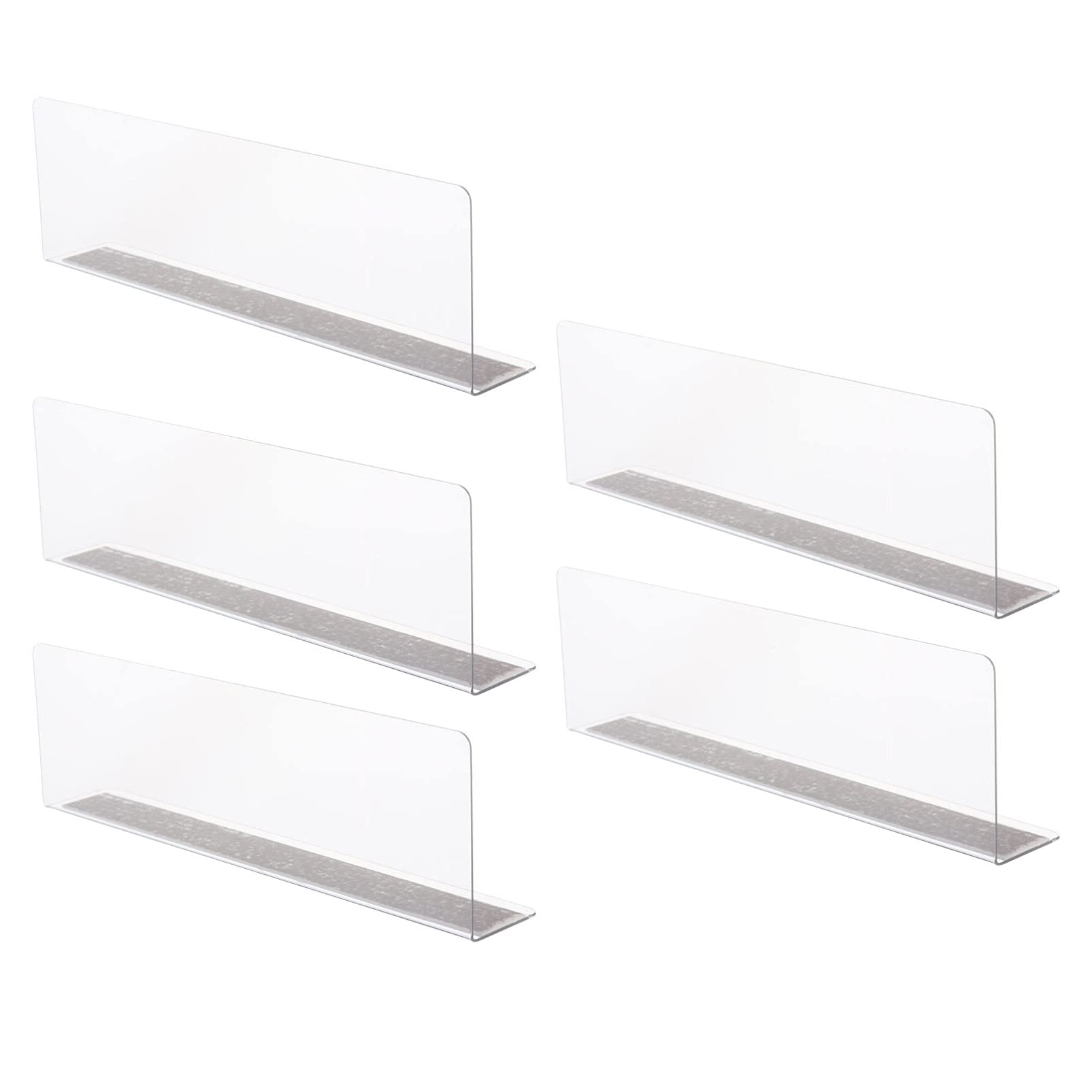 Balacoo Plastic Shelf Divider Shop Shelf Divider and Shelf Separator for Organization in Store Kitchen and Office Shelves 5PCS