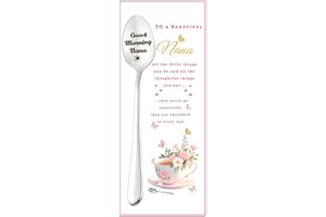 Good Morning Nana Spoon for Grandmother Grandma Mothers Day Birthday Gifts for Nana Gigi Granny Tea Coffee Spoon and Gift Car