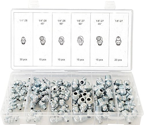Swordfish 41030 SAE Grease Zerk Fitting Nipple Assortment, 110 Piece